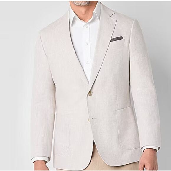 Stafford NWOT Linen Blend Suit Jacket Sport Coat 50R - Picture 1 of 8